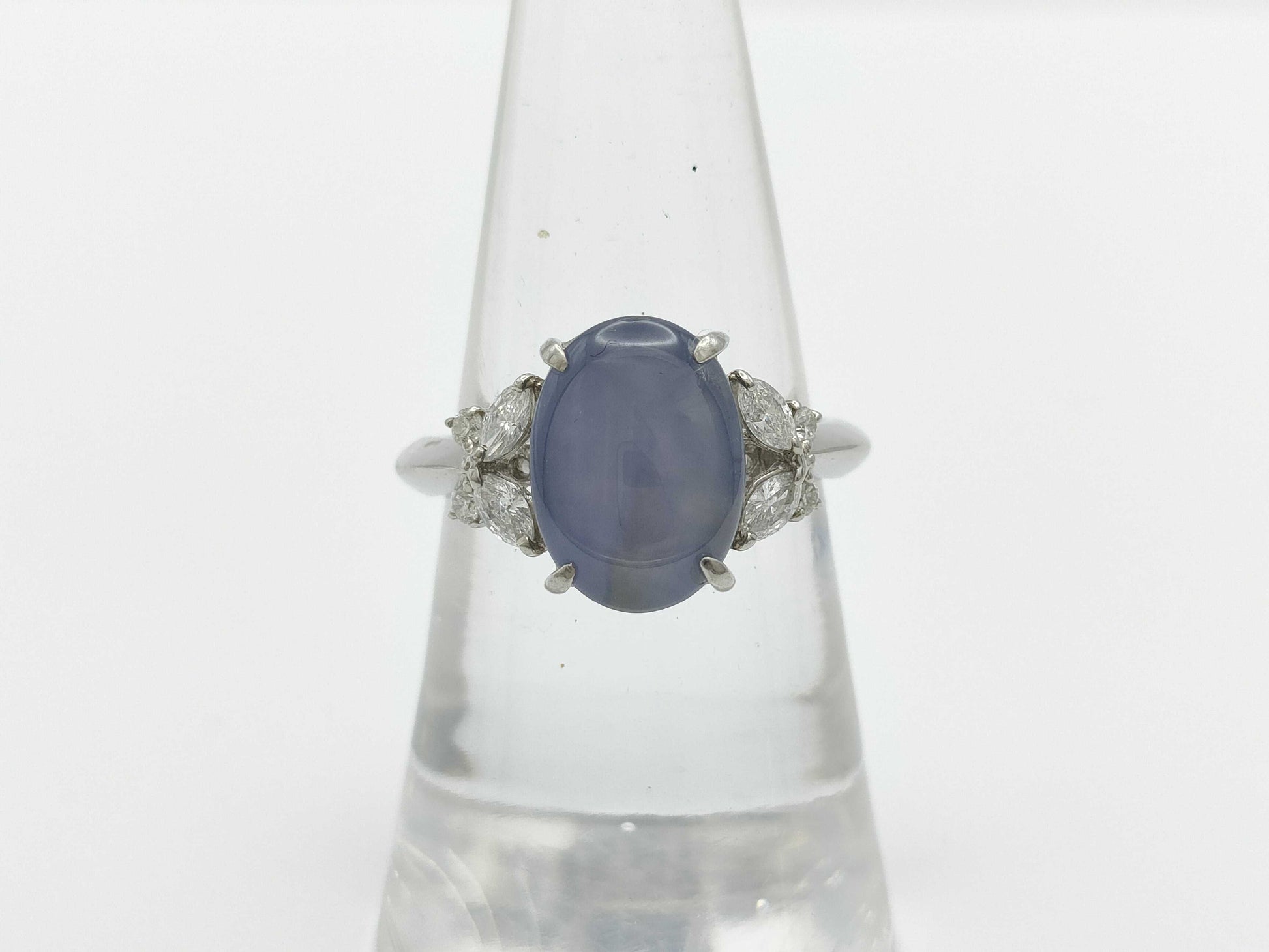 Stainless steel 5.74ct D0.30ct Pt900 6.2g ring 