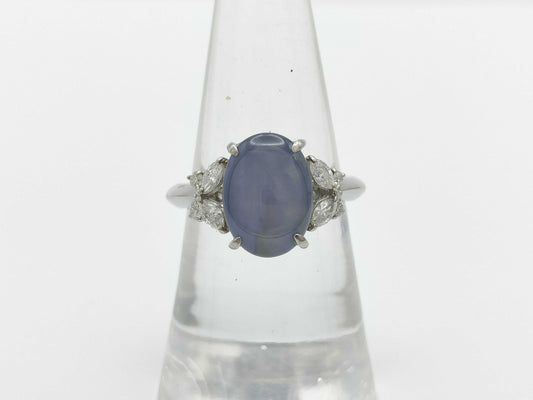 Stainless steel 5.74ct D0.30ct Pt900 6.2g ring 