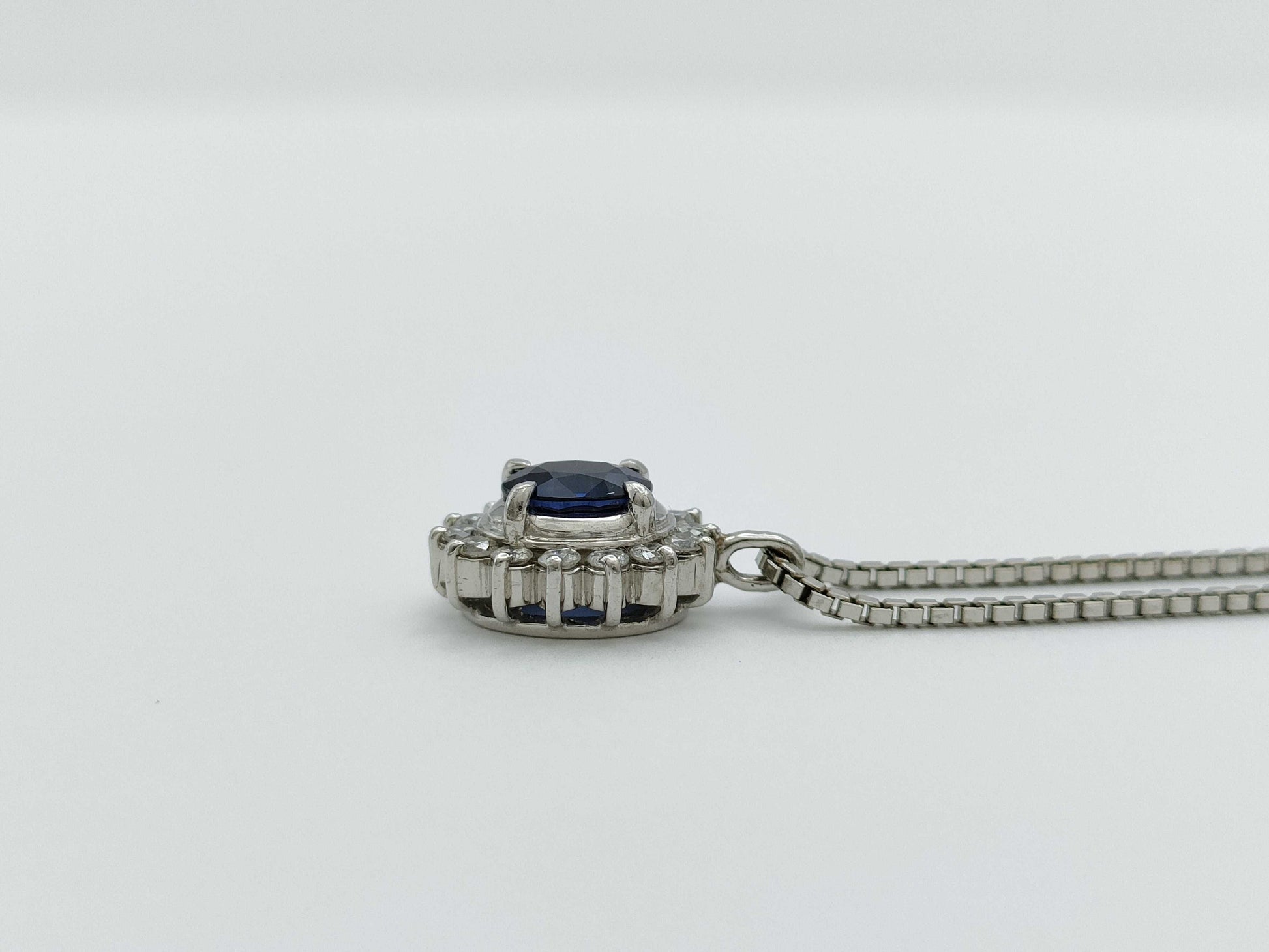 S 0.70ct D 0.20ct Pt900/850 6.7g Necklace 