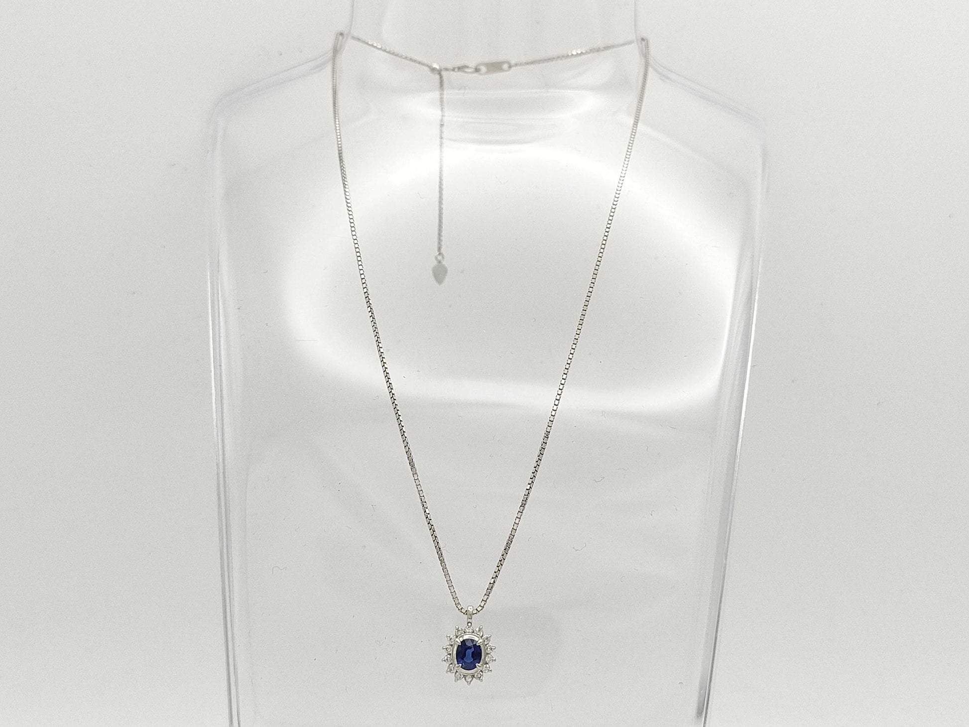 S 0.70ct D 0.20ct Pt900/850 6.7g Necklace 