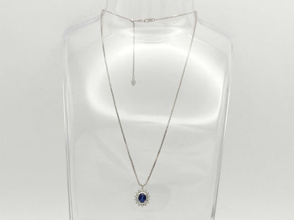 S 0.70ct D 0.20ct Pt900/850 6.7g Necklace 