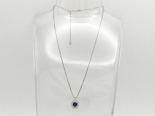 S 0.70ct D 0.20ct Pt900/850 6.7g Necklace 