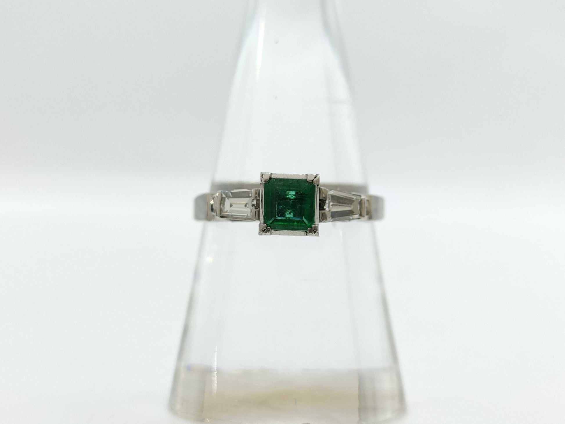 Emerald D0.35ct Pt900 5.0g Ring 