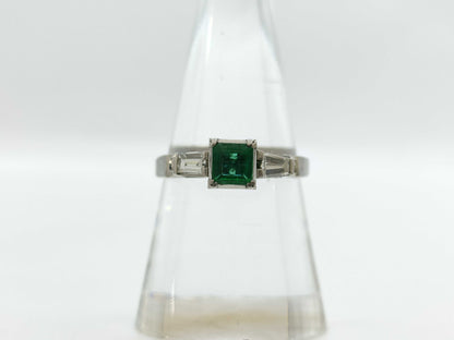 Emerald D0.35ct Pt900 5.0g Ring 