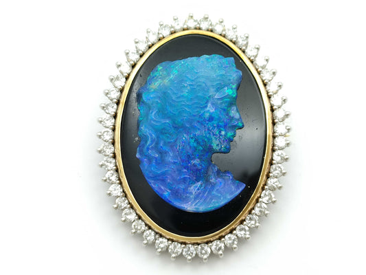 Colored Stone 18.01ct D0.90ct K18/Pm850 11.6g Brooch 