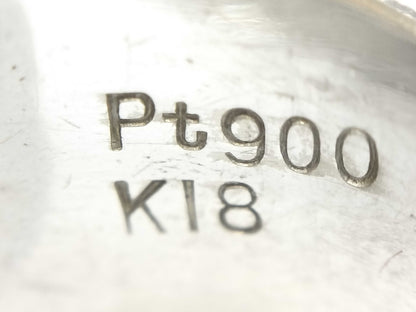 D0.52/1.64ct Pt900/K18 13.7g Ring 