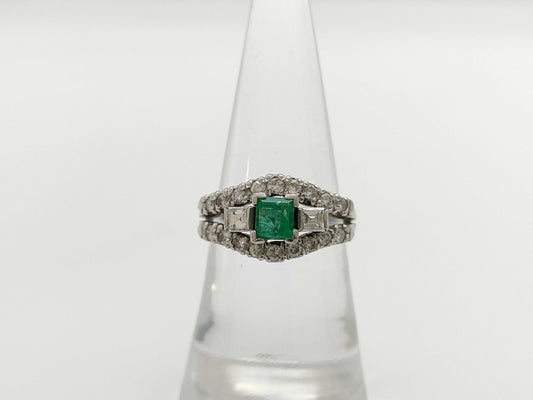 E0.46ct D0.63ct Pt850 6.7g Ring 