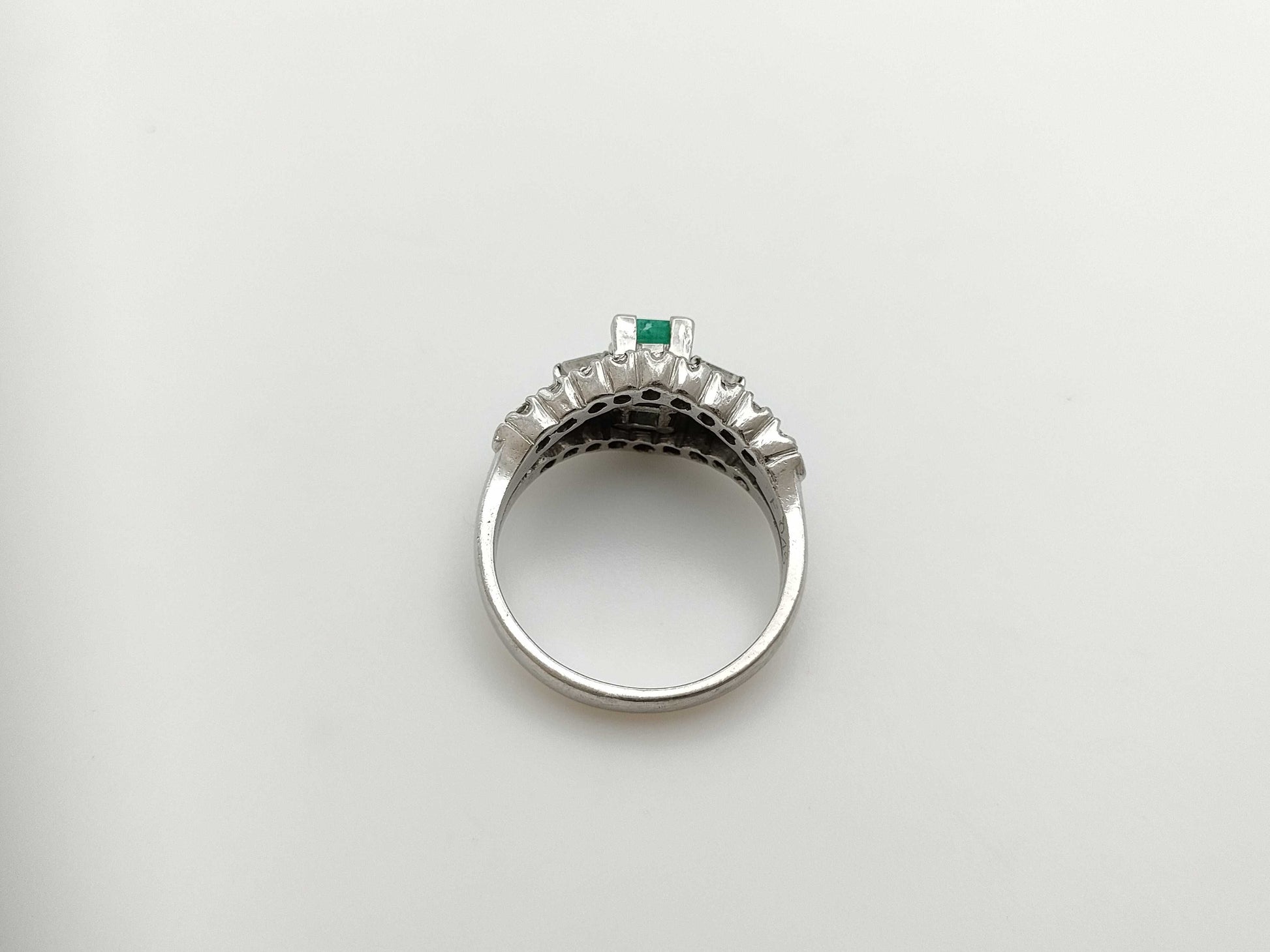 E0.46ct D0.63ct Pt850 6.7g Ring 