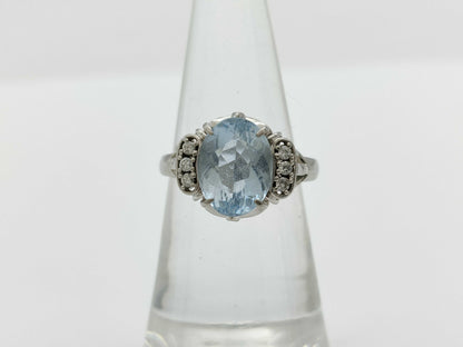 AQ 2.44ct D 0.09ct Pt900 6.3g Ring 