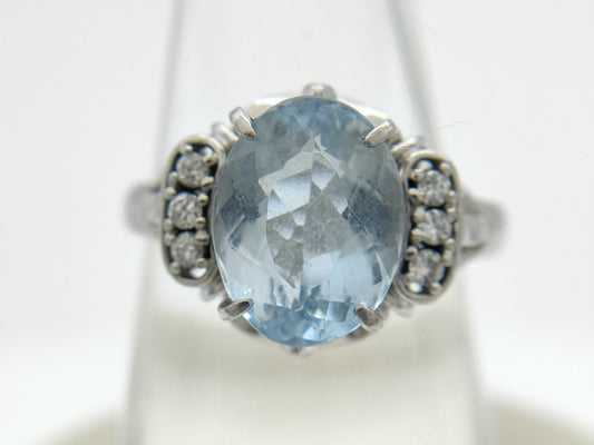 AQ 2.44ct D 0.09ct Pt900 6.3g Ring 