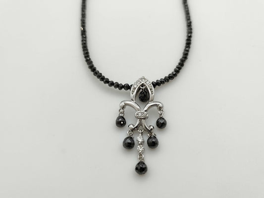 BLKD2.10/12.60ct D0.13ct K18WG 6.1g Necklace 