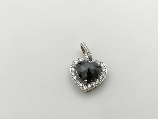 BLKD2.58ct D0.43ct K18WG 3.0g Pendant Top 