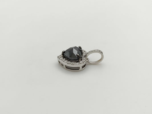 BLKD2.58ct D0.43ct K18WG 3.0g Pendant Top 