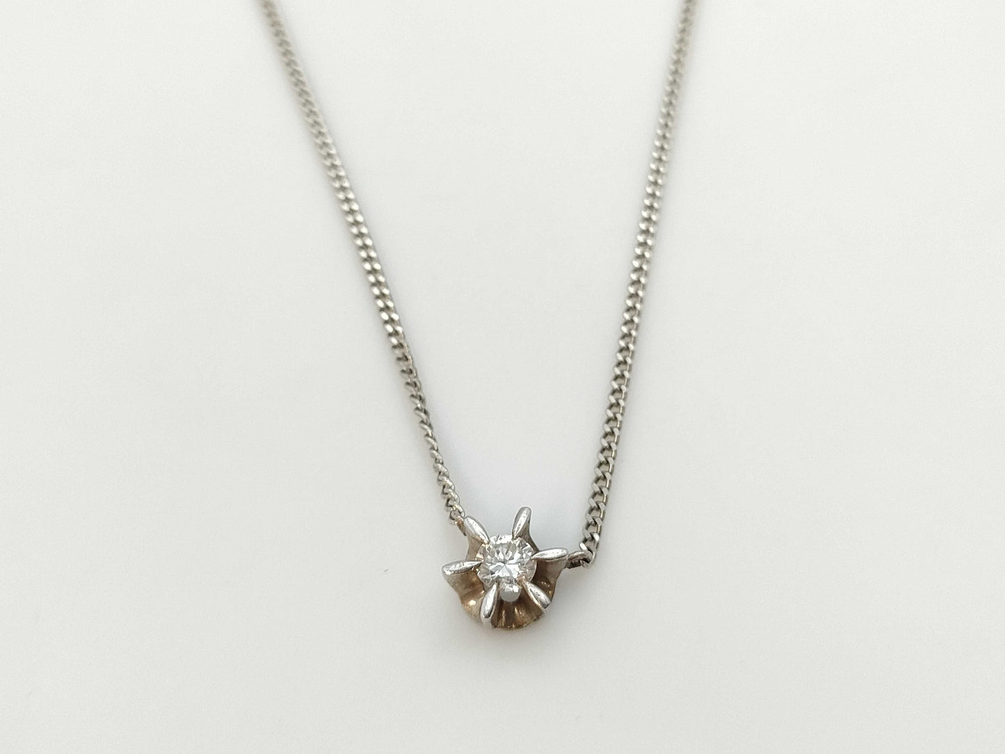D0.193ct Pt900/850 4.0g Necklace 