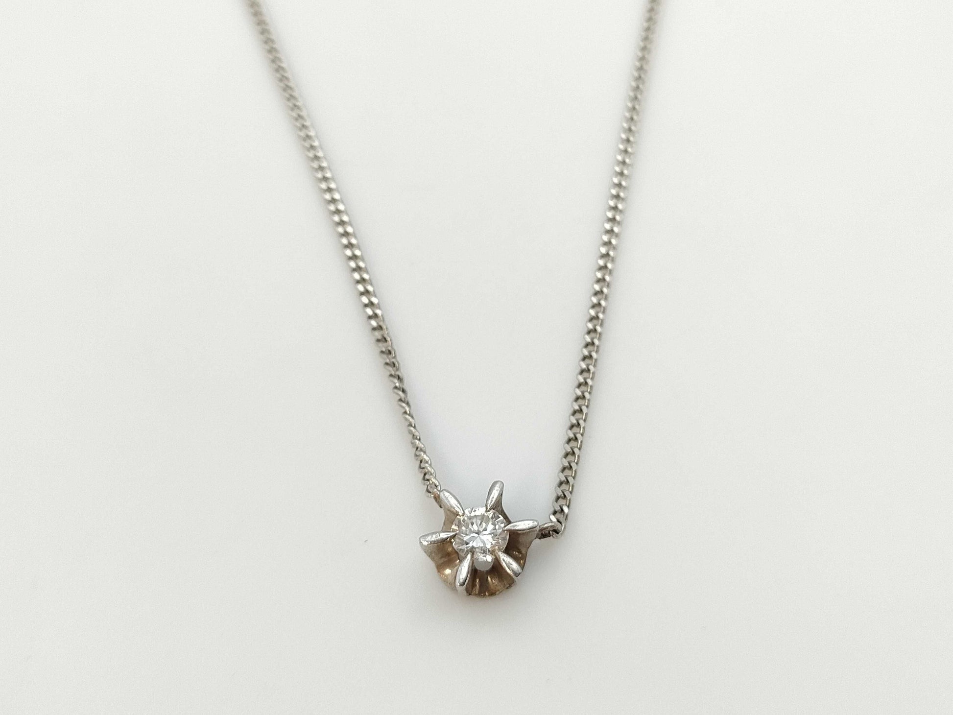 D0.193ct Pt900/850 4.0g Necklace 