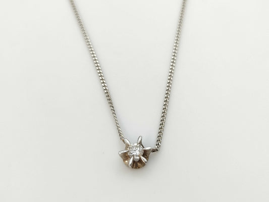 D0.193ct Pt900/850 4.0g Necklace 