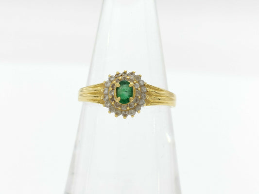 Emerald D0.22ct K18 1.9g Ring 