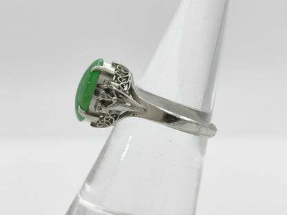 Jade D0.11ct Pt900 5.4g Ring 