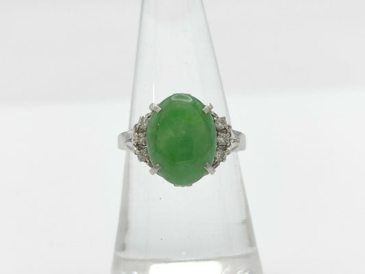 Jade D0.11ct Pt900 5.4g Ring 