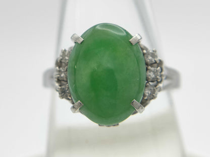 Jade D0.11ct Pt900 5.4g Ring 
