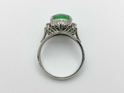 Jade D0.11ct Pt900 5.4g Ring 