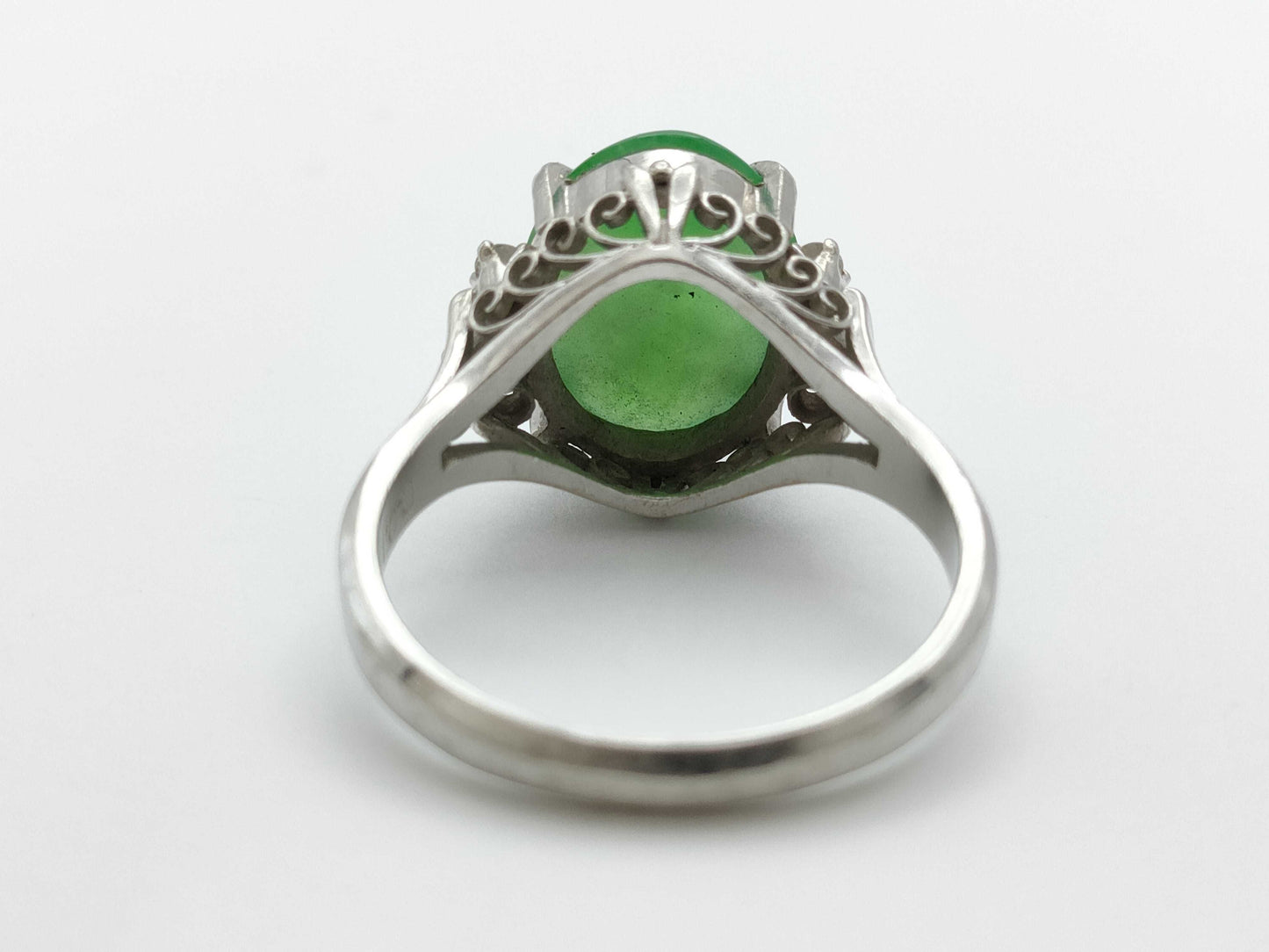 Jade D0.11ct Pt900 5.4g Ring 