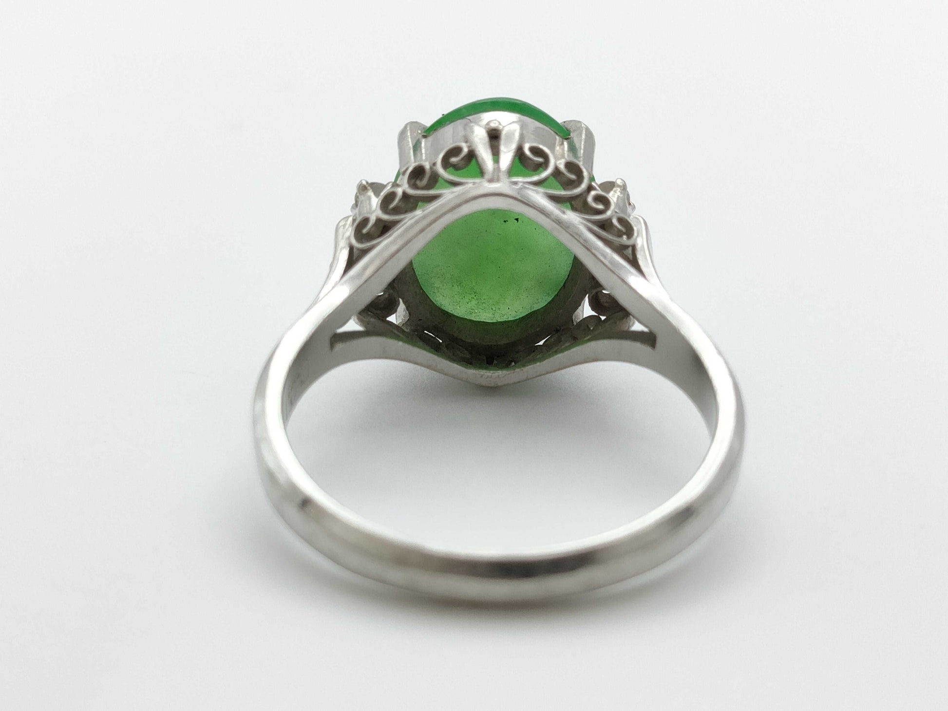 Jade D0.11ct Pt900 5.4g Ring 