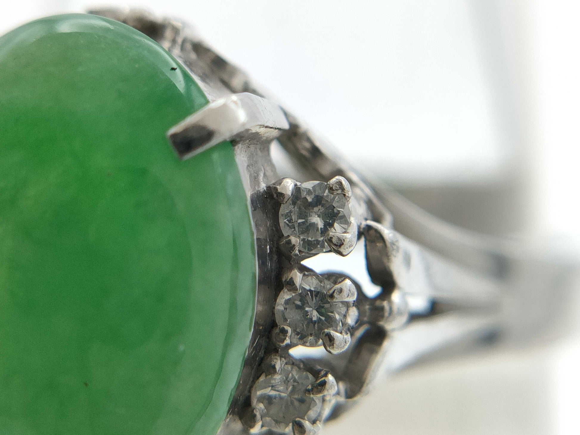 Jade D0.11ct Pt900 5.4g Ring 