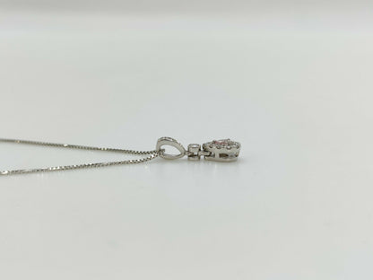 0.10ct Pink Diamond, 0.51ct Colorless Diamond, Pt900/850, 2.5g Necklace 