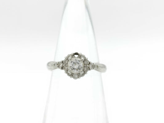 D0.388/0.27ct Pt900 3.9g Ring 