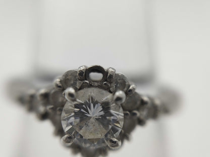 D0.388/0.27ct Pt900 3.9g Ring 