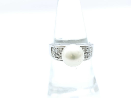 Pearl diameter: approx. 8.6mm, D0.24ct, PT900, 9.5g, Ring 