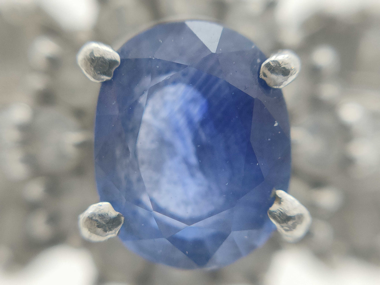 Sapphire and Diamond Pt900/850 5.5g Ring 
