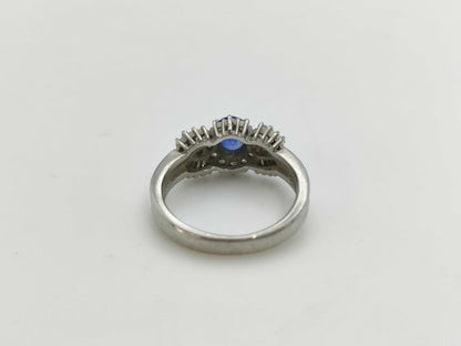 Sapphire and Diamond Pt900/850 5.5g Ring 
