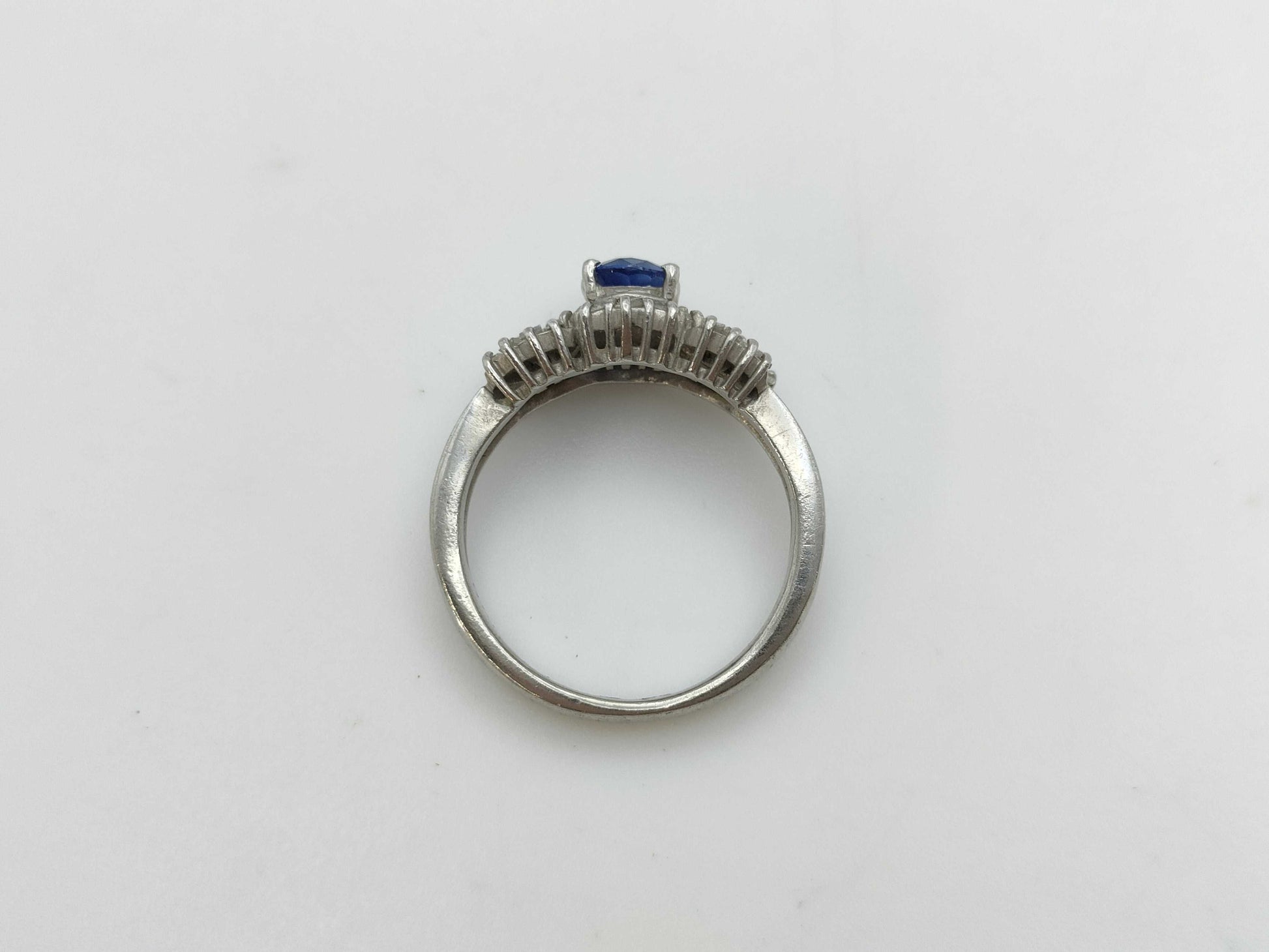 Sapphire and Diamond Pt900/850 5.5g Ring 
