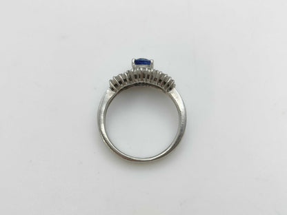 Sapphire and Diamond Pt900/850 5.5g Ring 