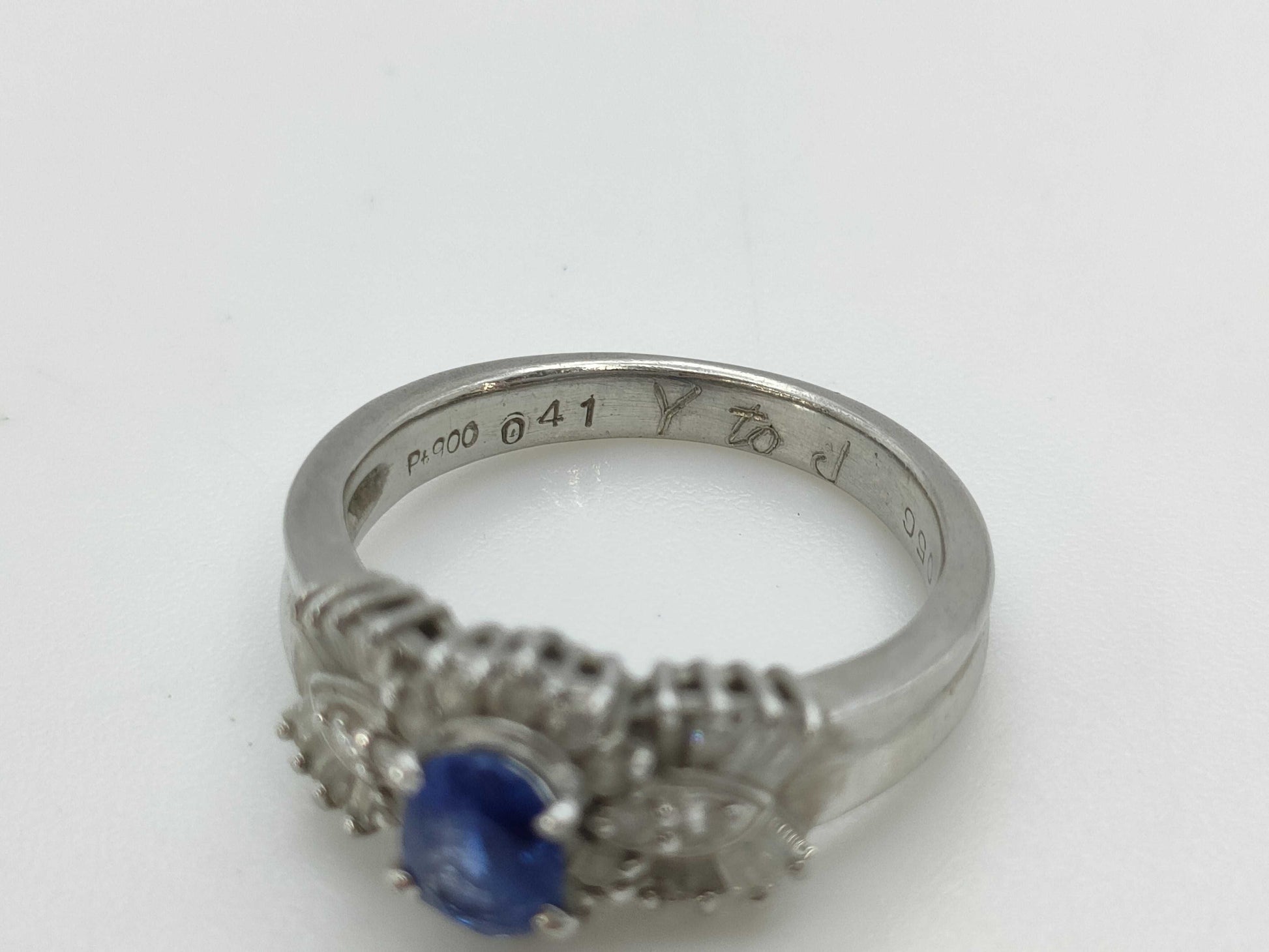 Sapphire and Diamond Pt900/850 5.5g Ring 