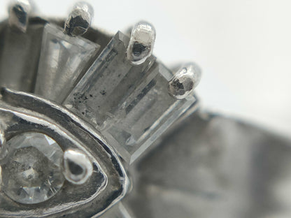 Sapphire and Diamond Pt900/850 5.5g Ring 