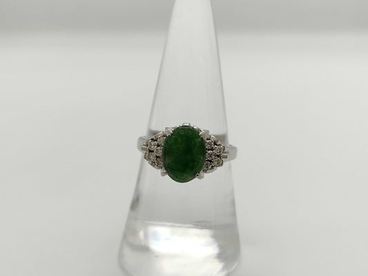 Jadeite D0.18ct Pt900 6.0g Ring 
