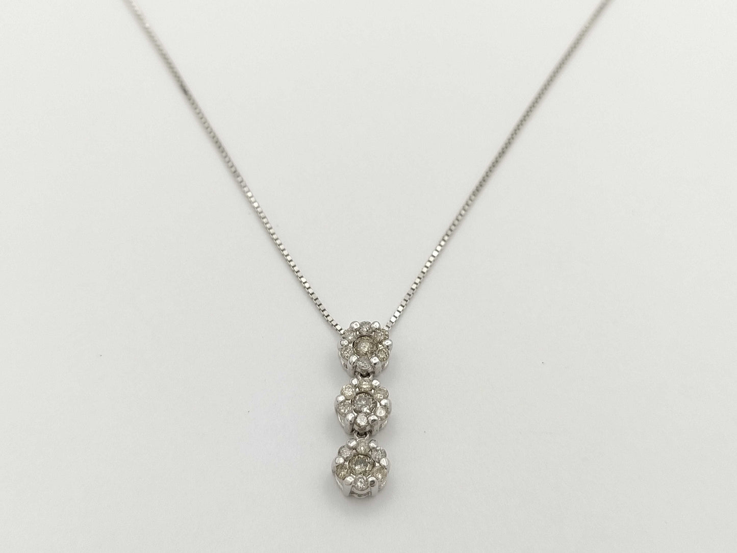 D0.30ct K14WG 1.6g Necklace 