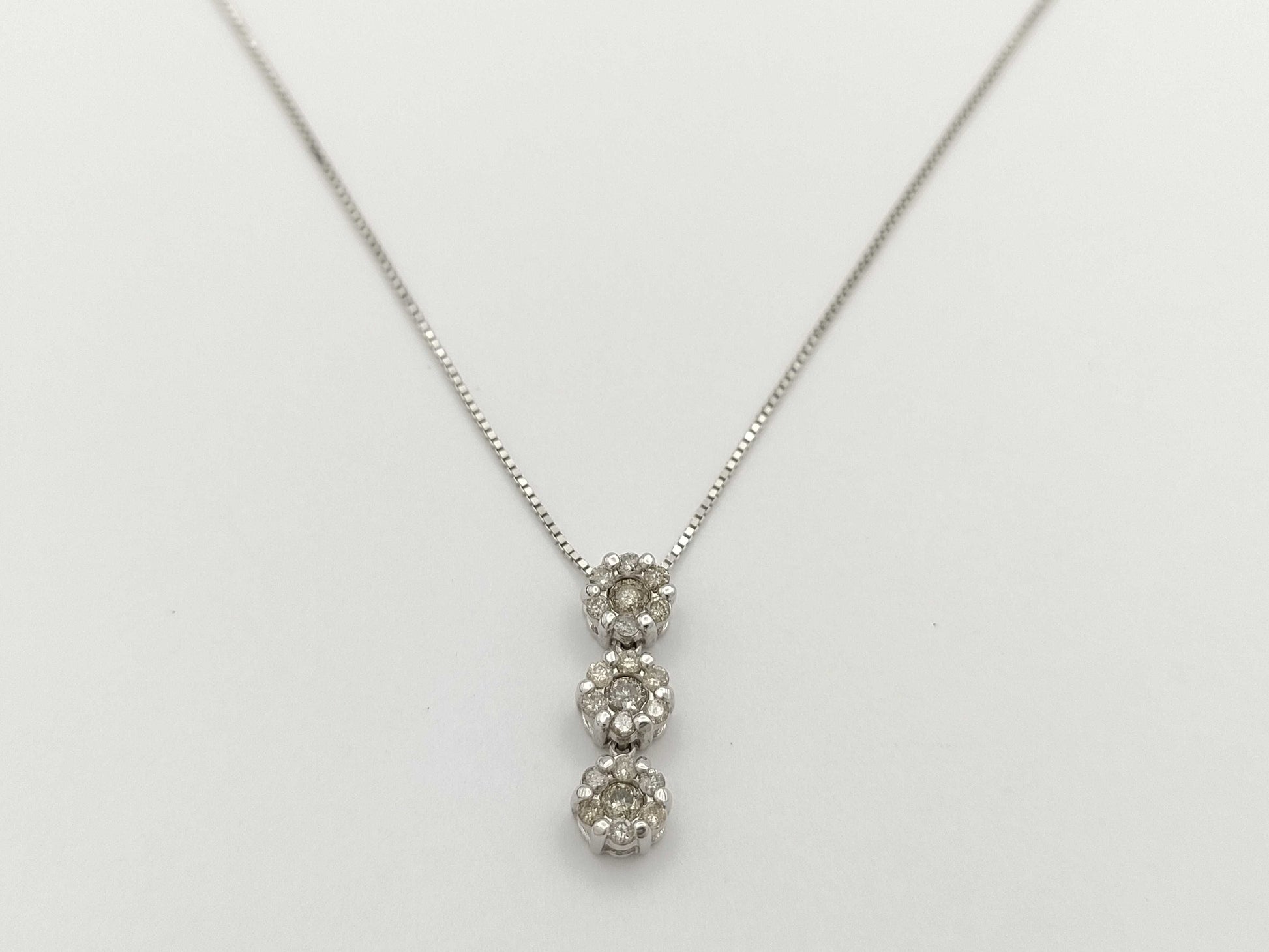 D0.30ct K14WG 1.6g Necklace 