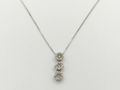 D0.30ct K14WG 1.6g Necklace 