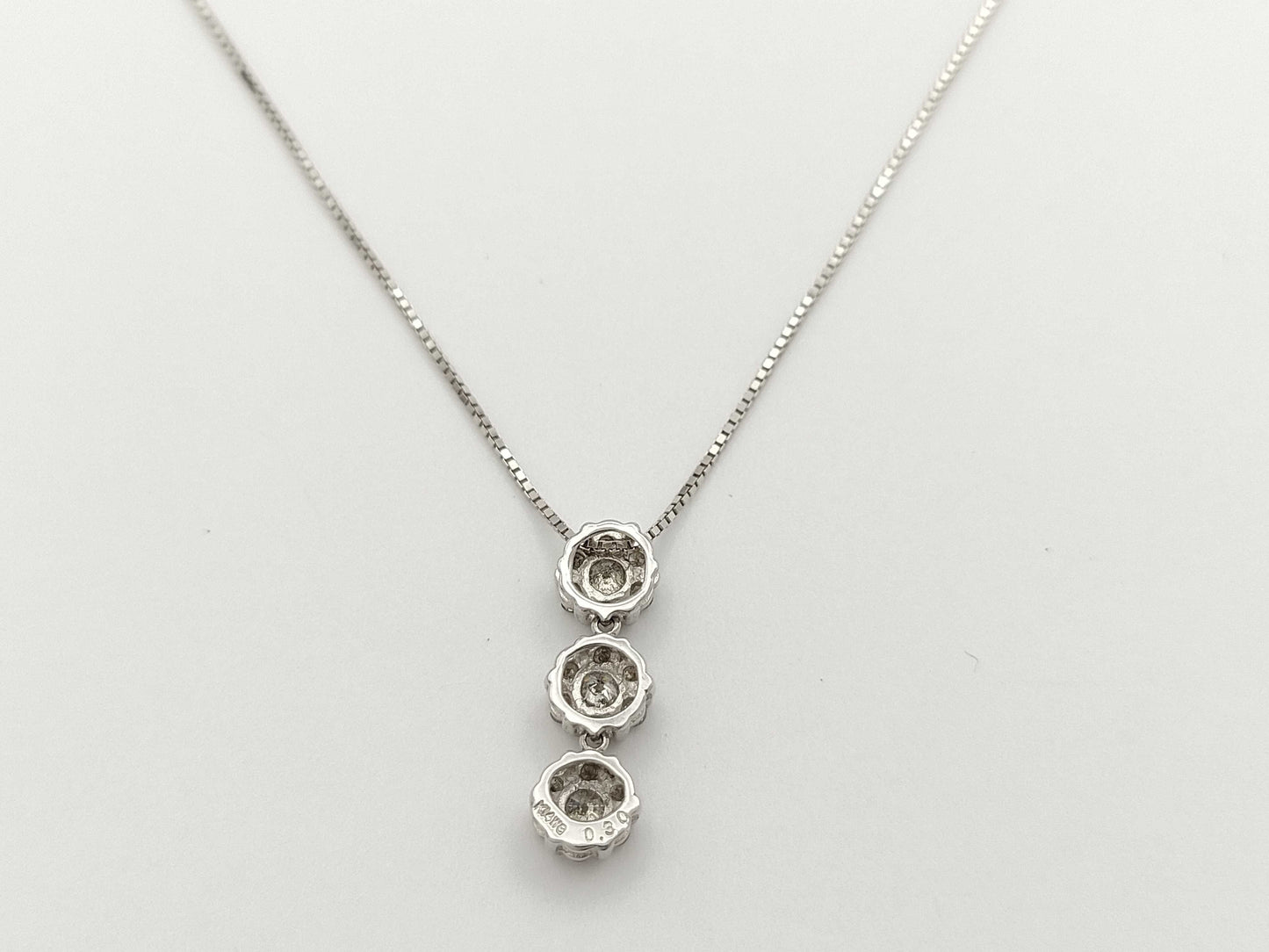 D0.30ct K14WG 1.6g Necklace 