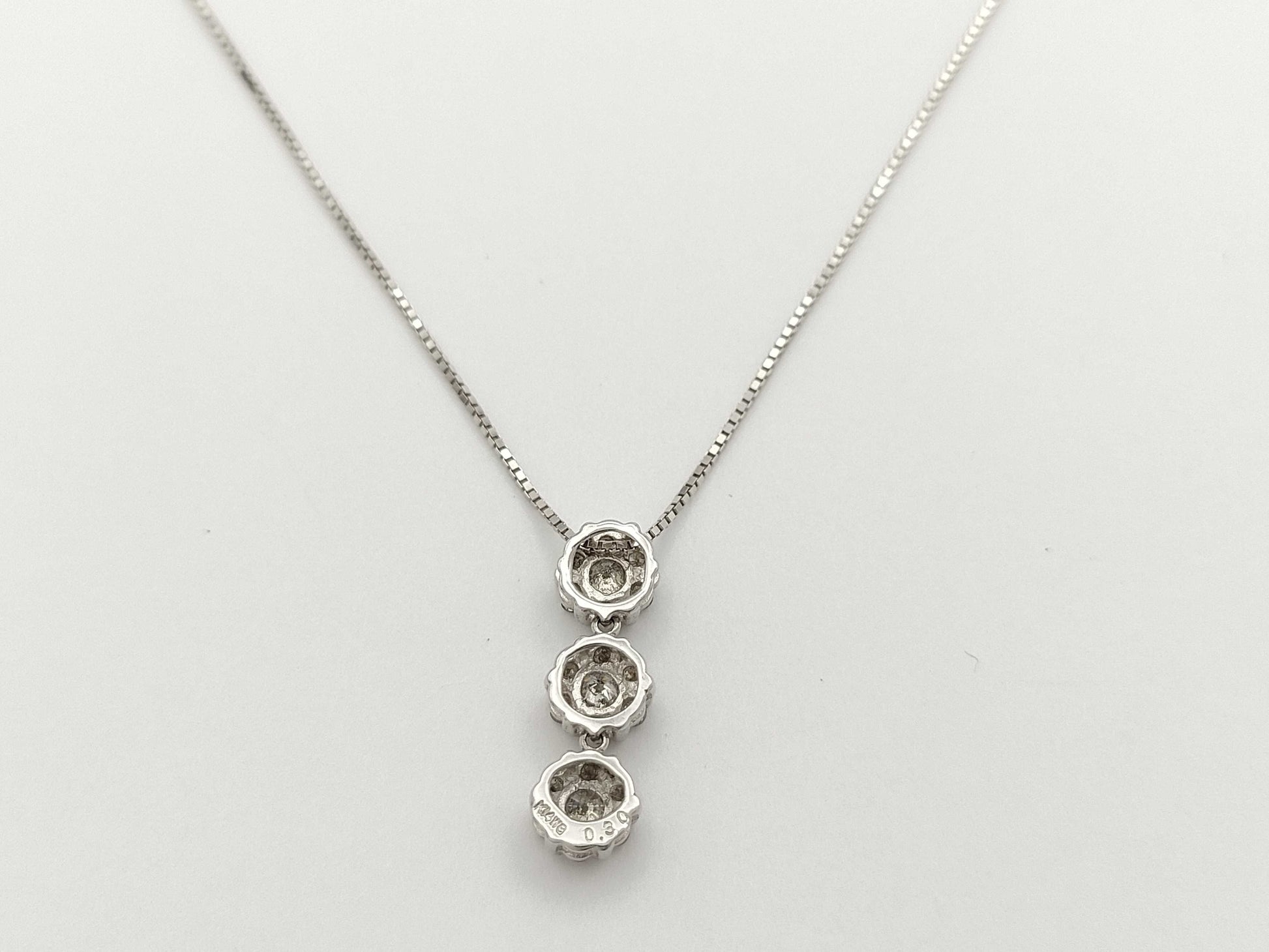 D0.30ct K14WG 1.6g Necklace 