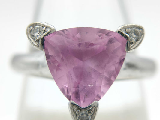Colored Stone 2.61ct D0.06ct K18WG 6.4g Ring 