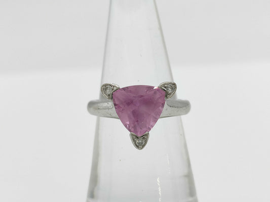 Colored Stone 2.61ct D0.06ct K18WG 6.4g Ring 