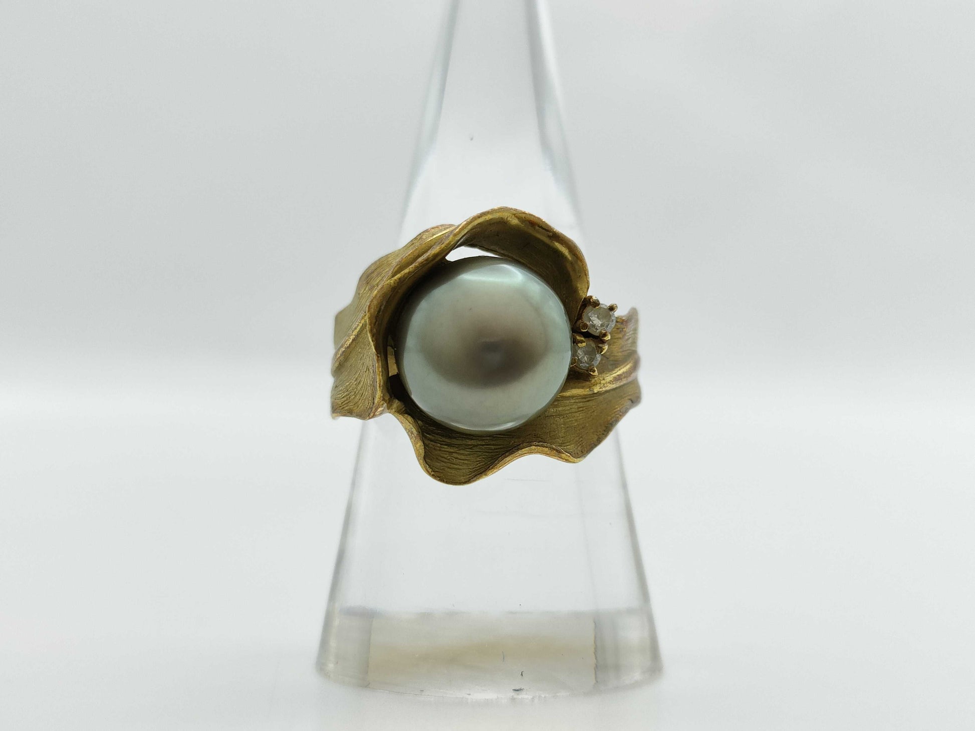 Pearl, Diameter: Approx. 10.7mm, D0.07ct, 18K Gold, 11.4g, Ring 