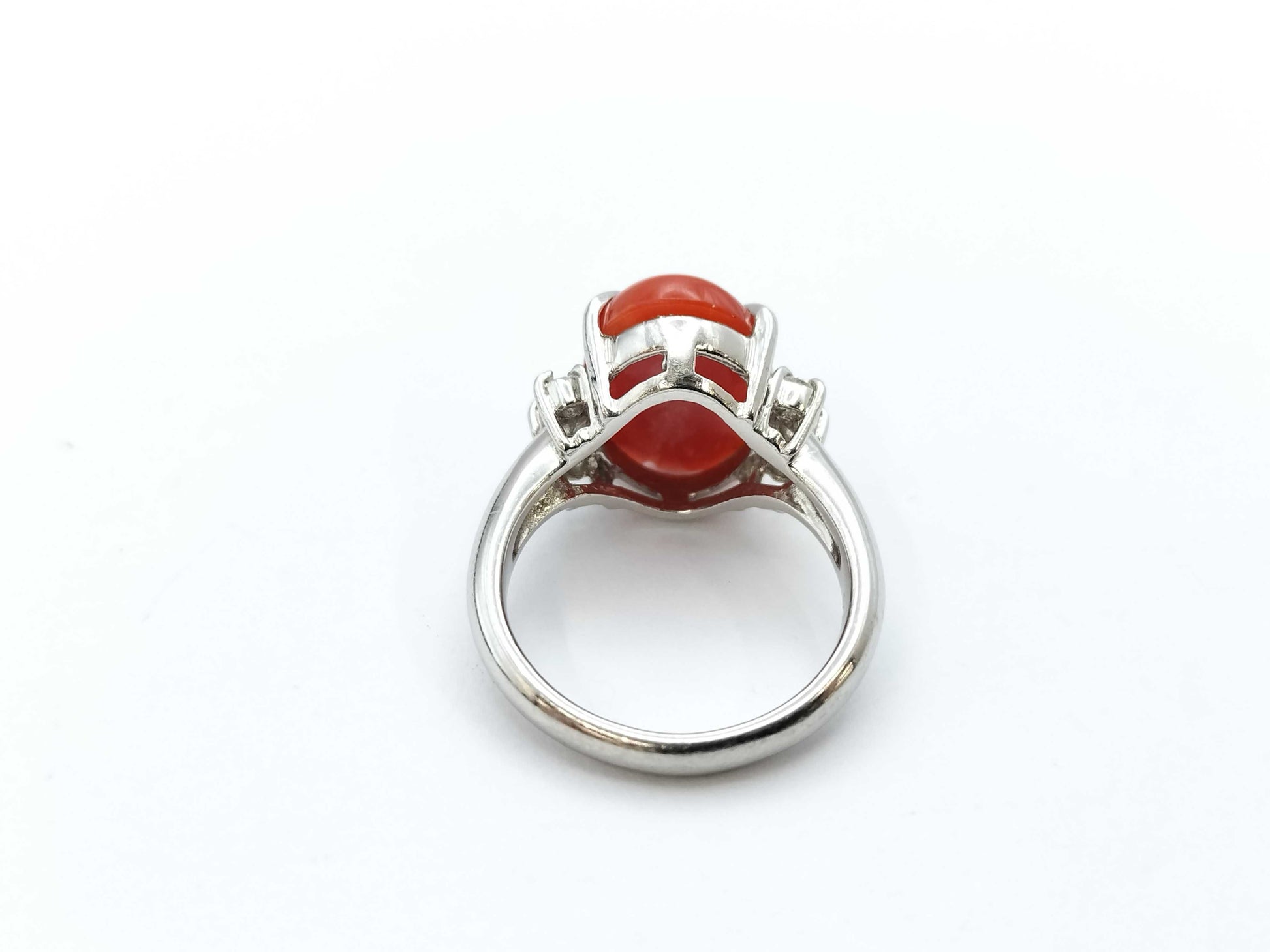 Coral D0.19ct PT900 8.0g Ring 