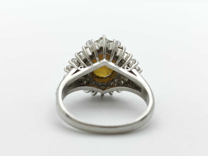 Chrysoberyl Cat's Eye 2.47ct D0.45ct Pt900 5.4g Ring 