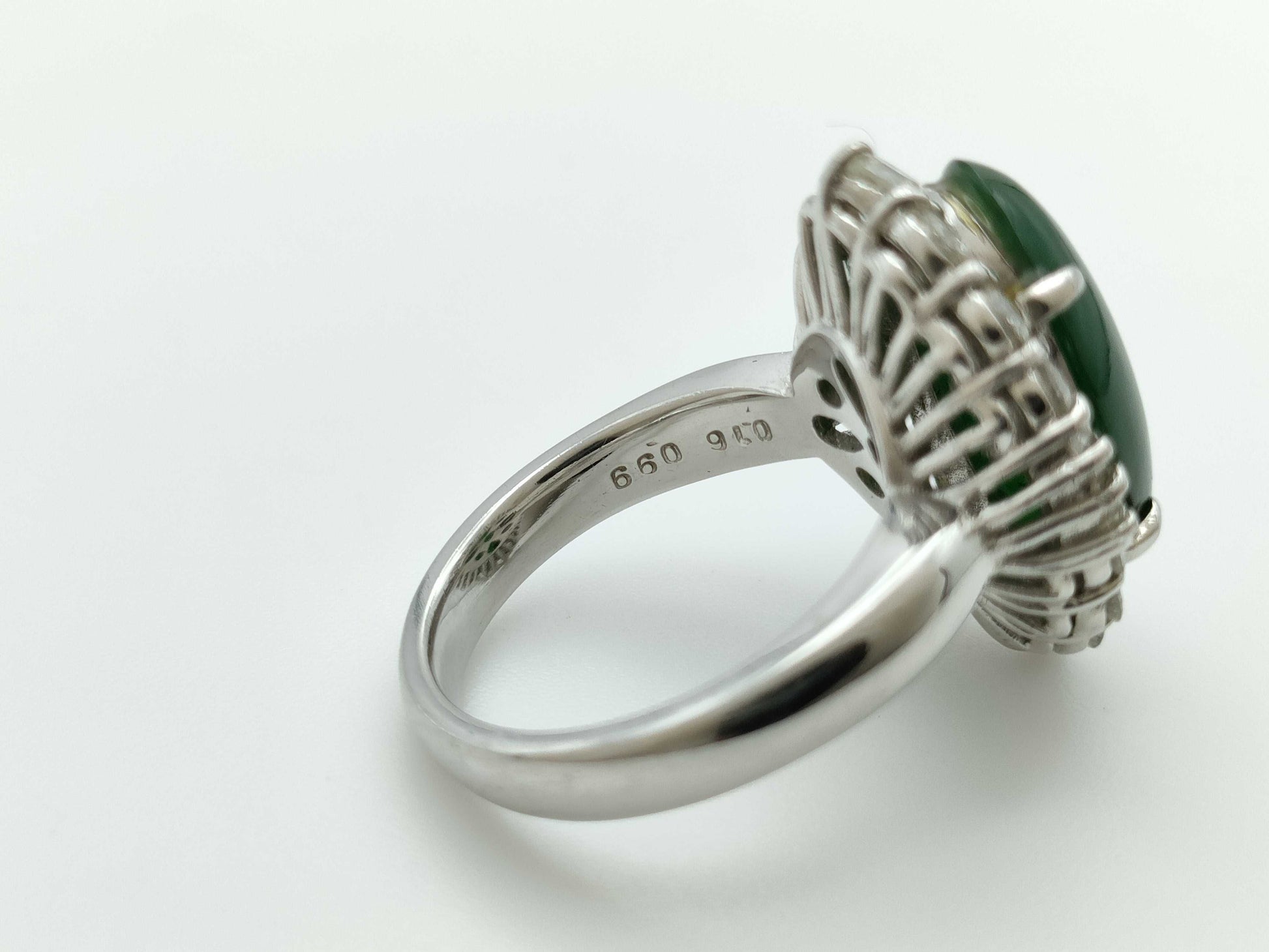 Jade D0.16/0.99ct Pt900 14.4g Ring 